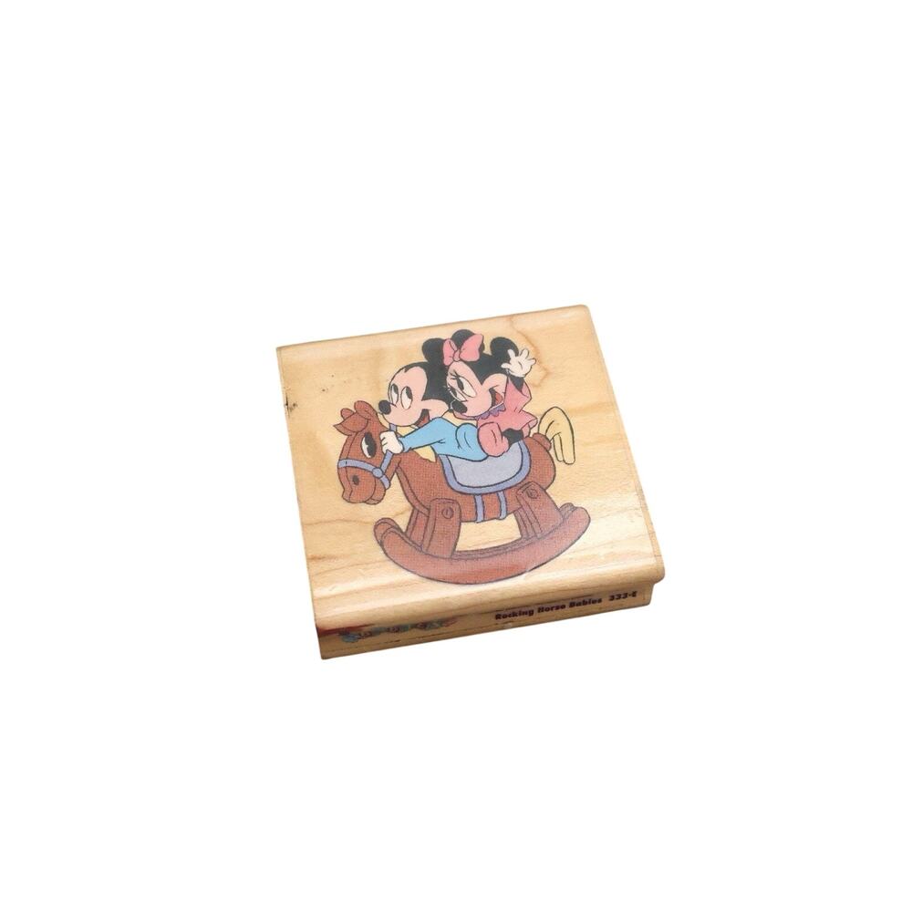 Vintage Rubber Stampede Disney Babies Rocking Horse Babies Wood Rubber Stamp